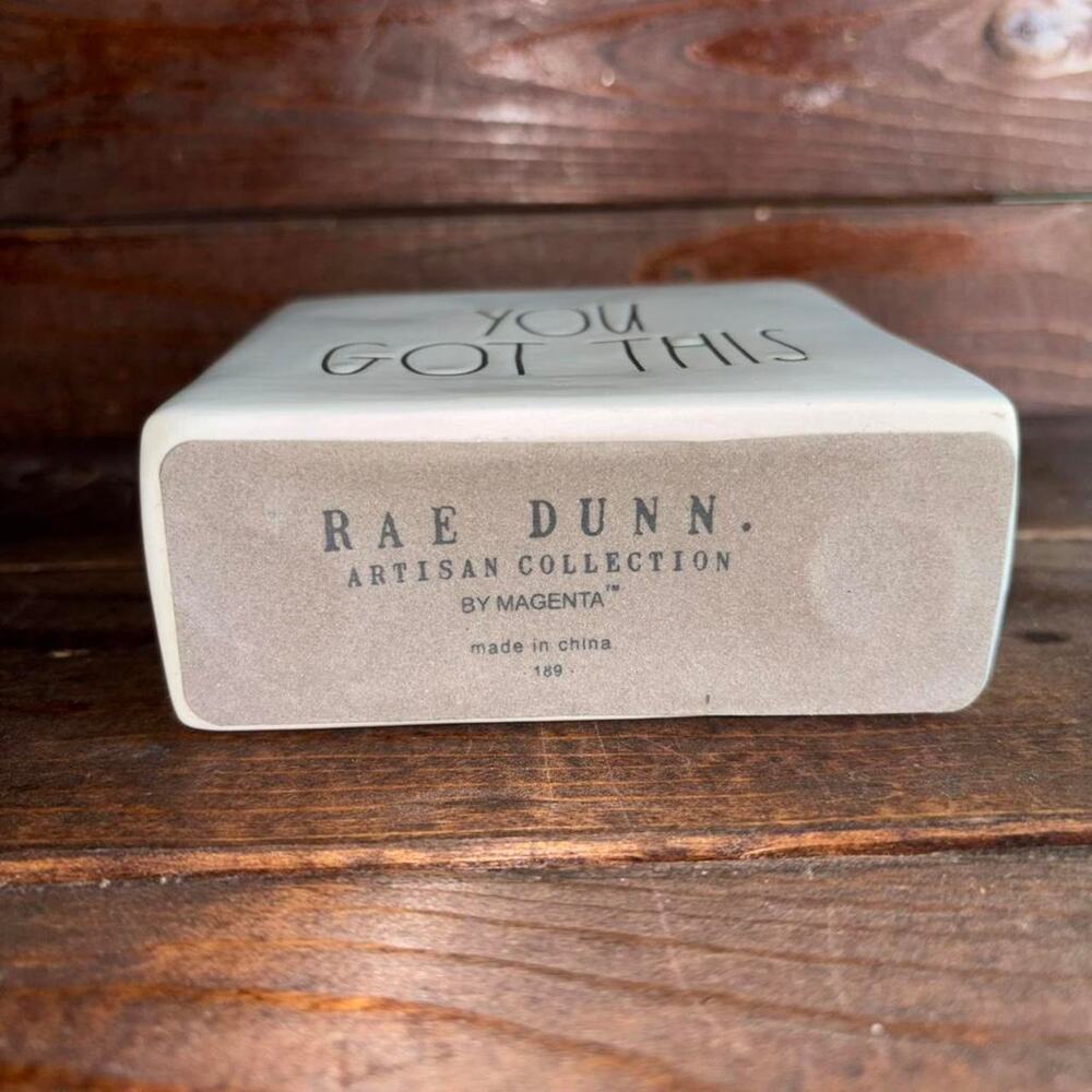 Rae Dunn You Got This white square paper weight ceramic tile - Picture 5 of 5